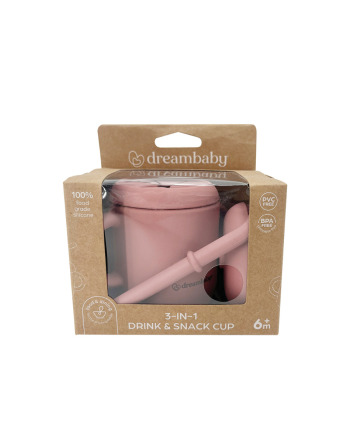 Silicone No spill Drink and Snack Cup - Blush