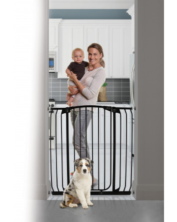 Chelsea Xtra-Tall & Xtra- Wide Hallway Auto-Close Security Gate - Black