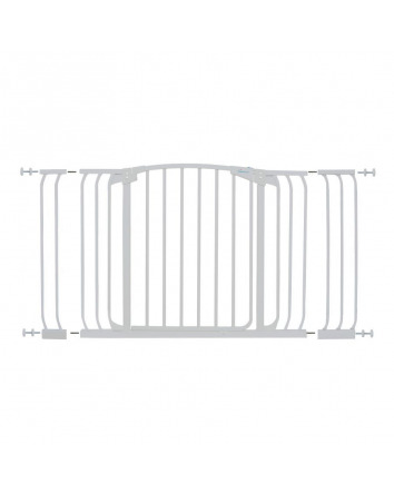 Chelsea Xtra-Wide White Hallway Security Gate & Extension Set (1 Gate + 2 Extensions)