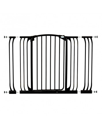 CHELSEA XTRA-TALL & XTRA-WIDE BLACK GATE EXTENSION SET (1 GATE 2 EXTENSIONS)