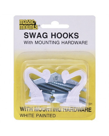 SWAG HOOKS - WHITE 2 PACK