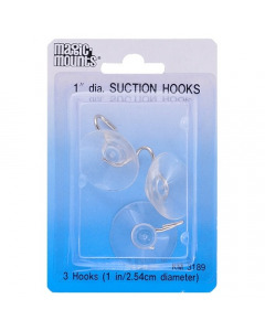 1'' SUCTION HOOKS 3 PACK